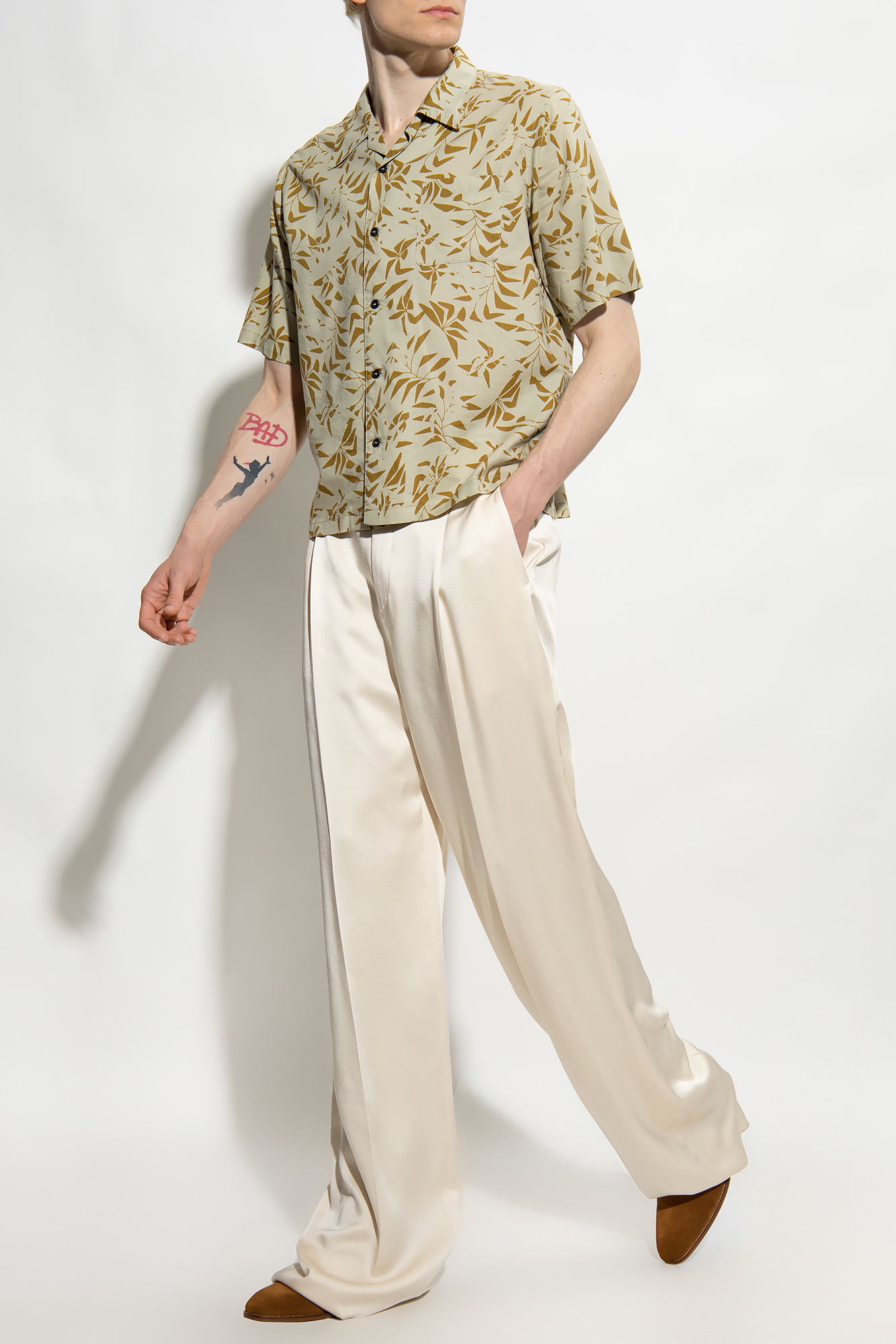Cream Pleat - front trousers Saint Laurent